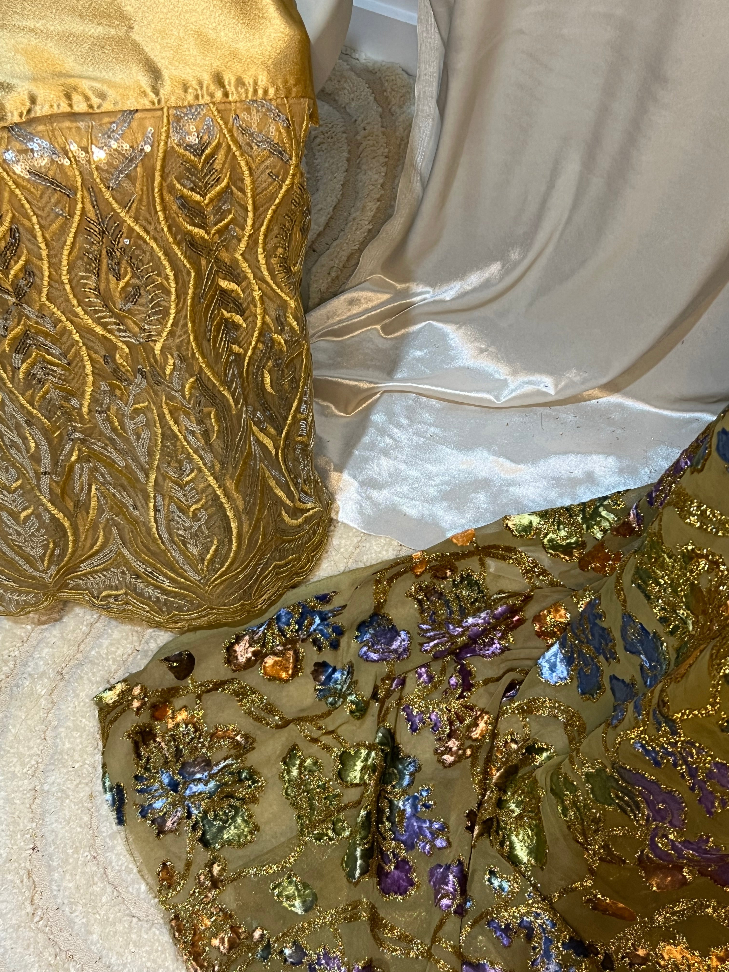 Premium Olive Gold Floral Multicoloured - Maqbal Dirac