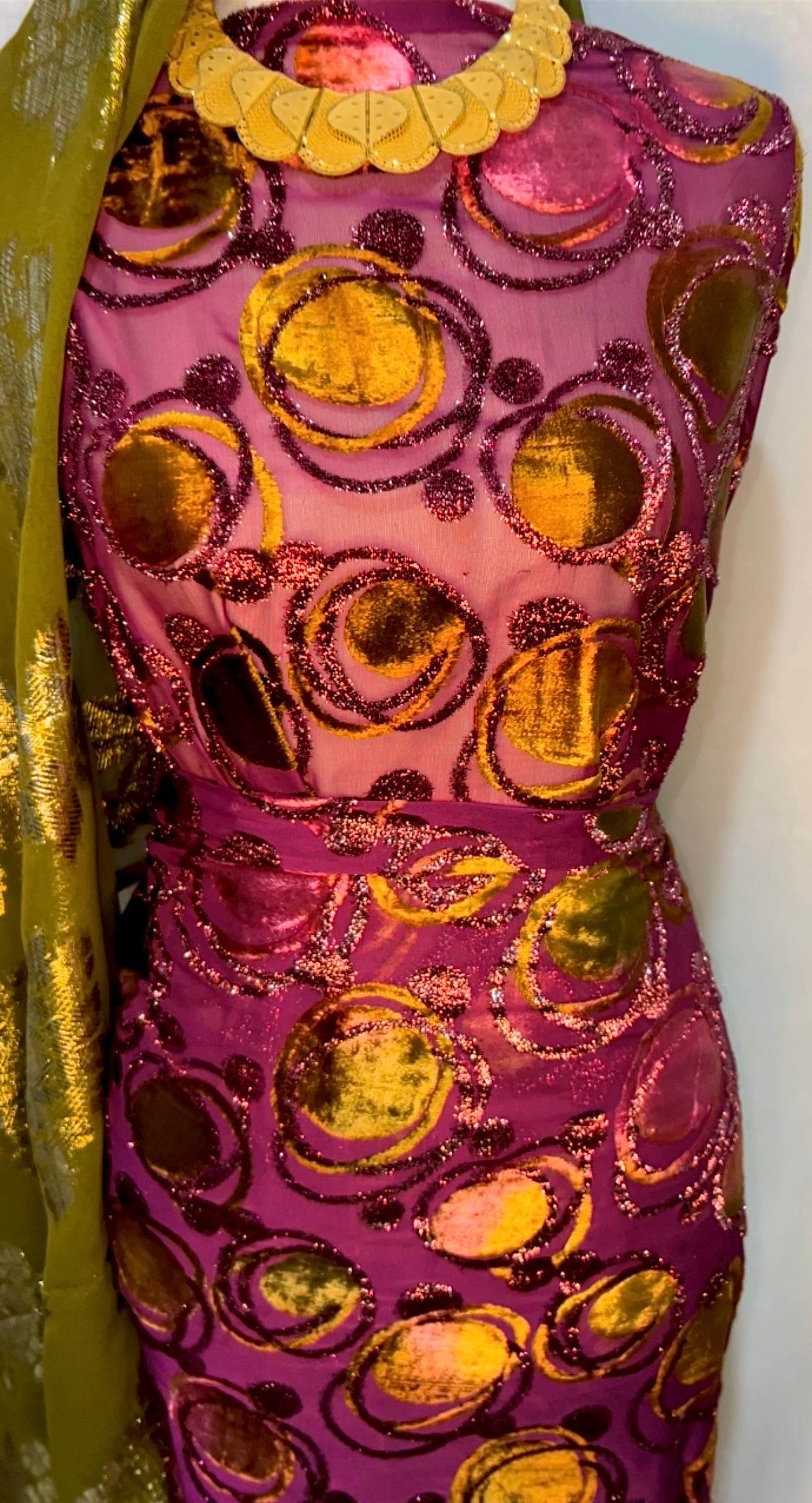 Burgundy/Olive - Maqbal Dirac - 3 Piece