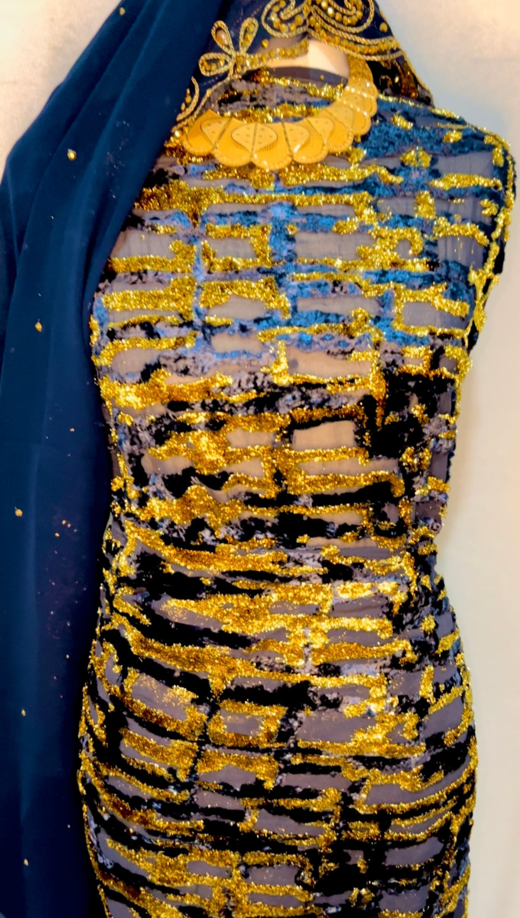 Navy Velvet - Maqbal Dirac - 3 Piece