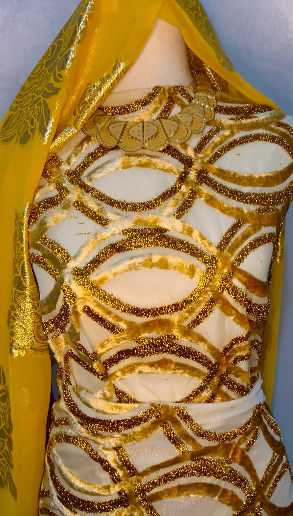 Gold/white - Maqbal Dirac - 3 Piece