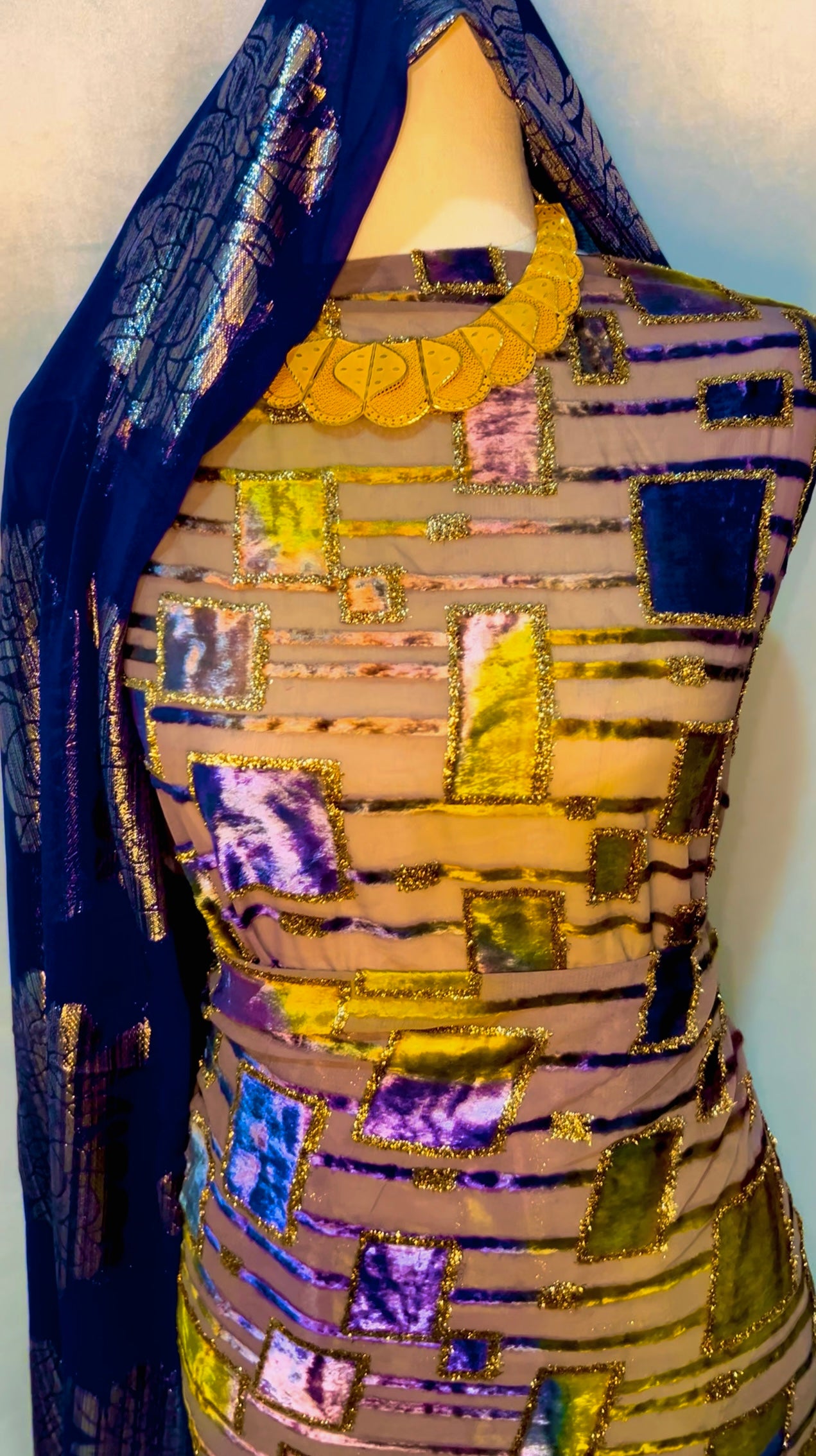 Olive/Blue Mosaic - Maqbal Dirac - 3 Piece