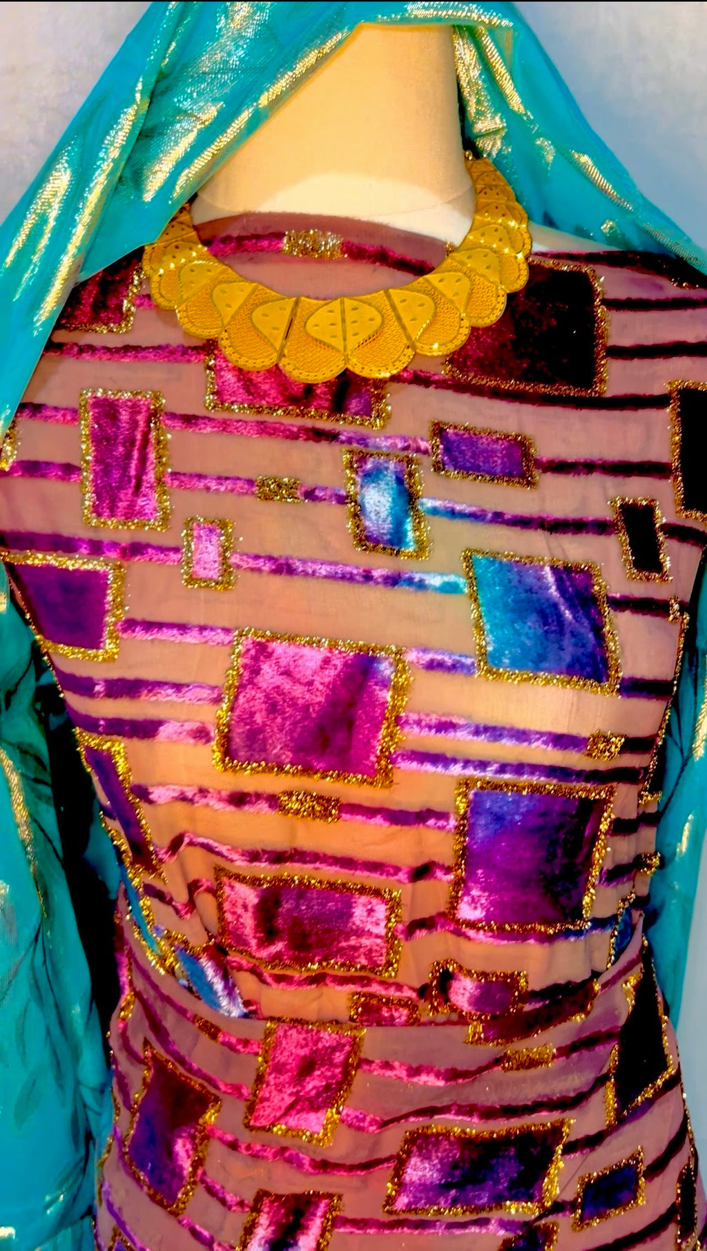 Purple/Blue Mosaic - Maqbal Dirac - 3 Piece