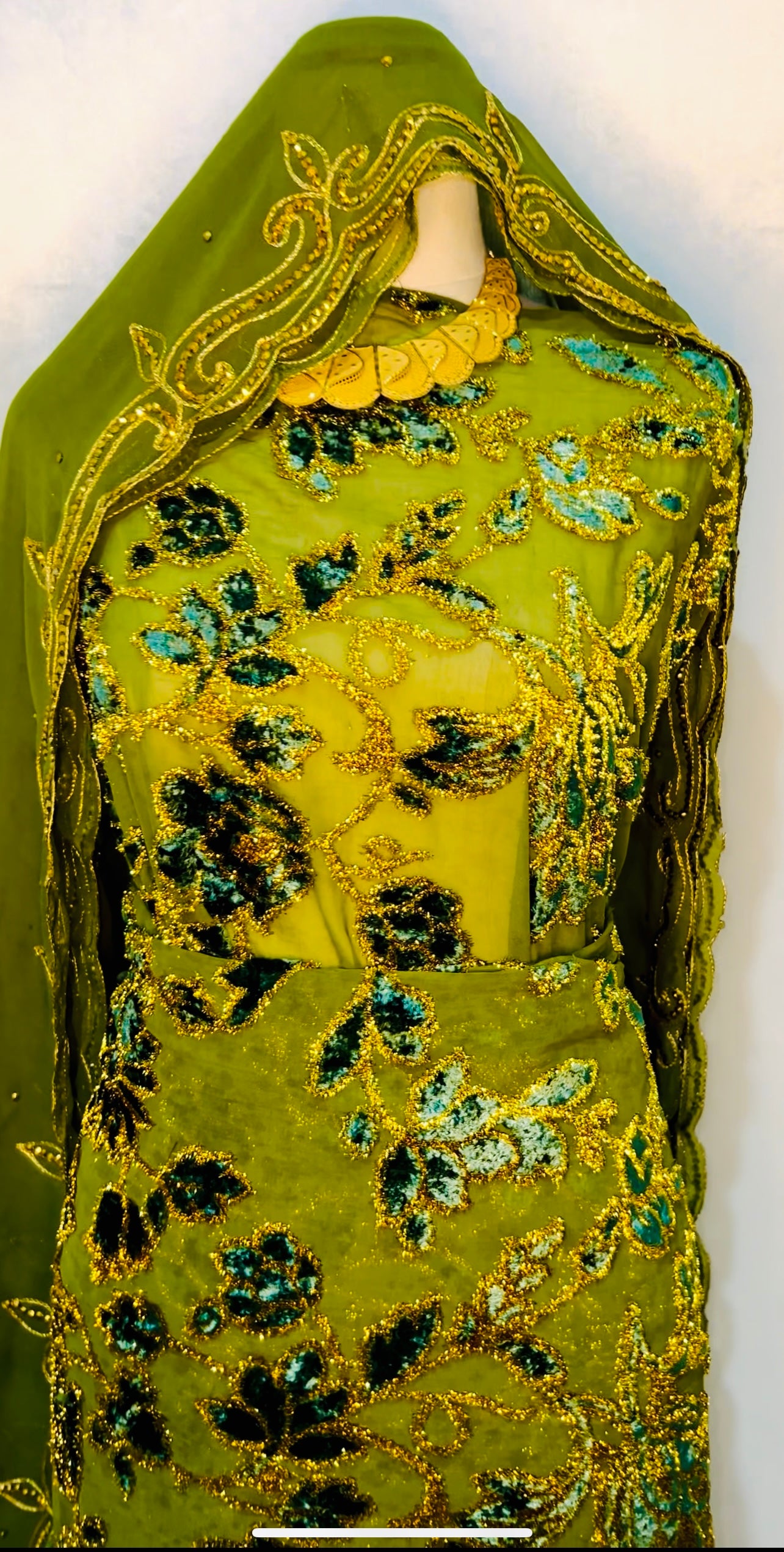 Olive Velvet - Maqbal Dirac - 3 Piece