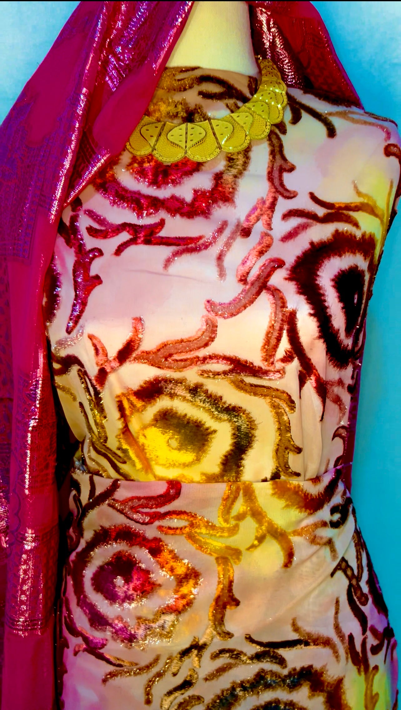 Pink/Gold- Maqbal Dirac - 3 Piece