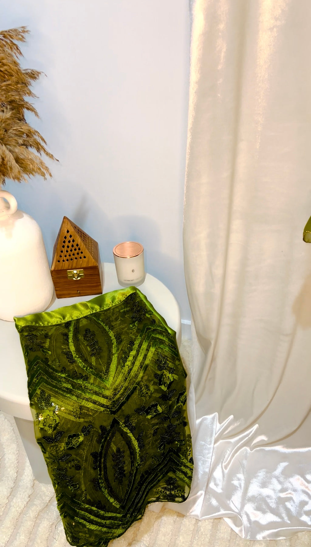 Olive Velvet - Maqbal Dirac - 3 Piece