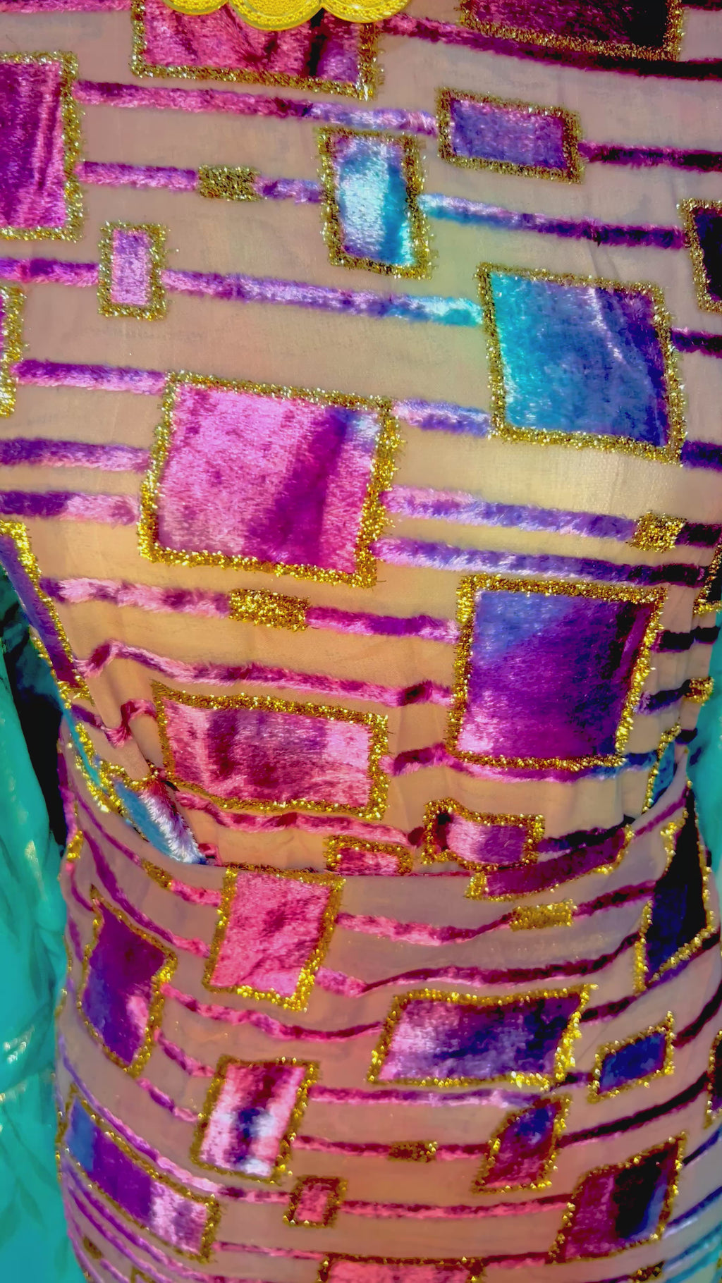 Purple/Blue Mosaic - Maqbal Dirac - 3 Piece