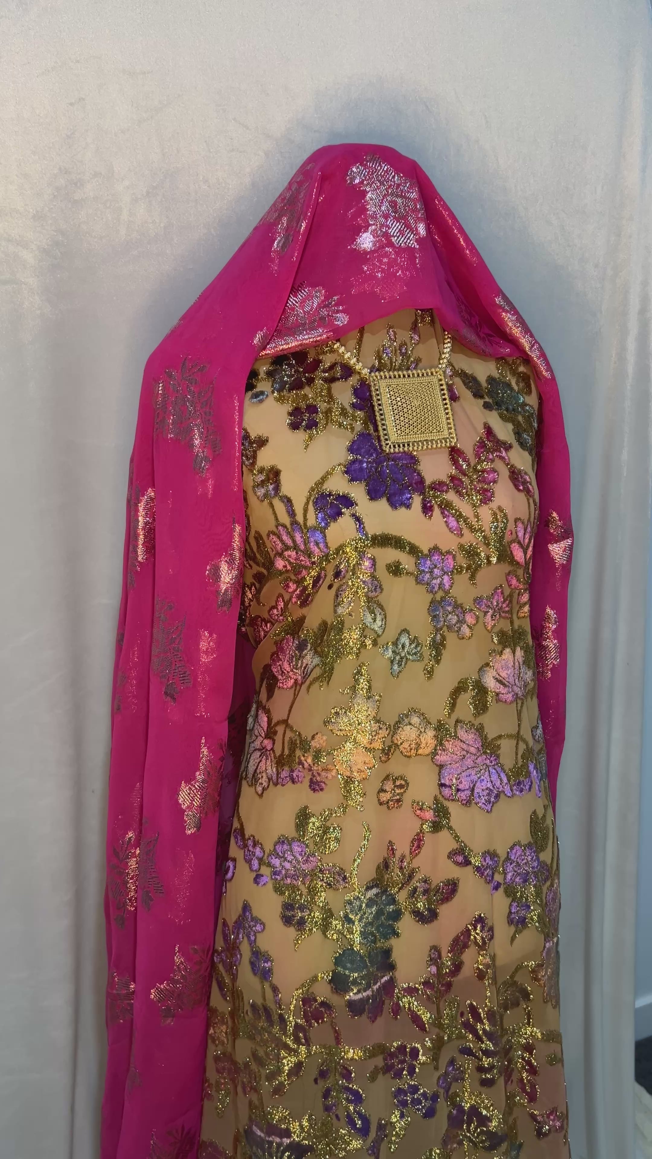 Premium Royal Amethyst & Blush Floral Gold - Maqbal Dirac