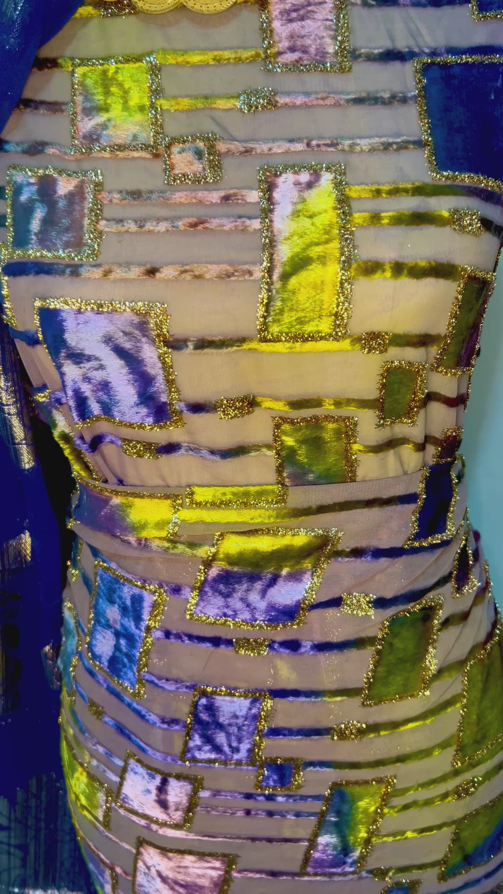 Olive/Blue Mosaic - Maqbal Dirac - 3 Piece