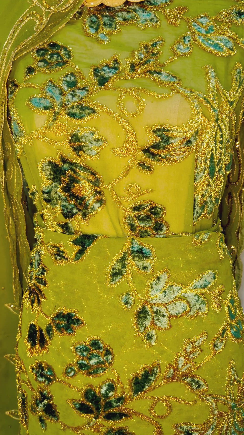 Olive Velvet - Maqbal Dirac - 3 Piece