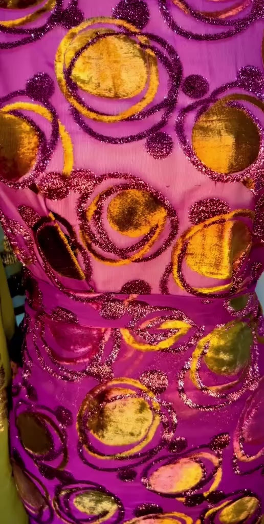 Burgundy/Olive - Maqbal Dirac - 3 Piece